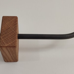 Toilet paper holder made of oak wood and steel. Modern toilet paper holder image 5