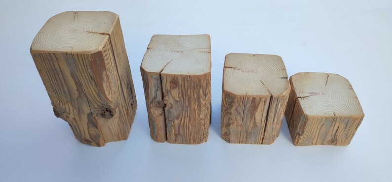 Old wood beam brushed for tinkering and decorating. Bookend, candle holder, log, rustic, reclaimed wood image 7