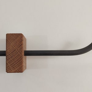 Toilet paper holder made of oak wood and steel. Modern toilet paper holder image 7