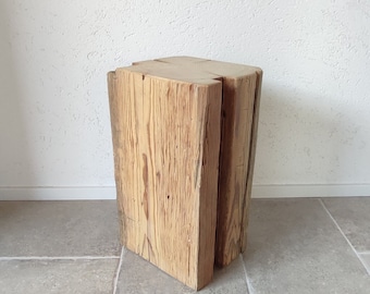 Holzklotz Hocker Altholz Holzblock 30x45x25 cm Massivholz Sitzhocker Holzsäule Beistelltisch