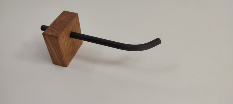 Toilet paper holder made of oak wood and steel. Modern toilet paper holder image 4