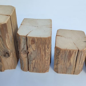 Old wood beam brushed for tinkering and decorating. Bookend, candle holder, log, rustic, reclaimed wood image 9