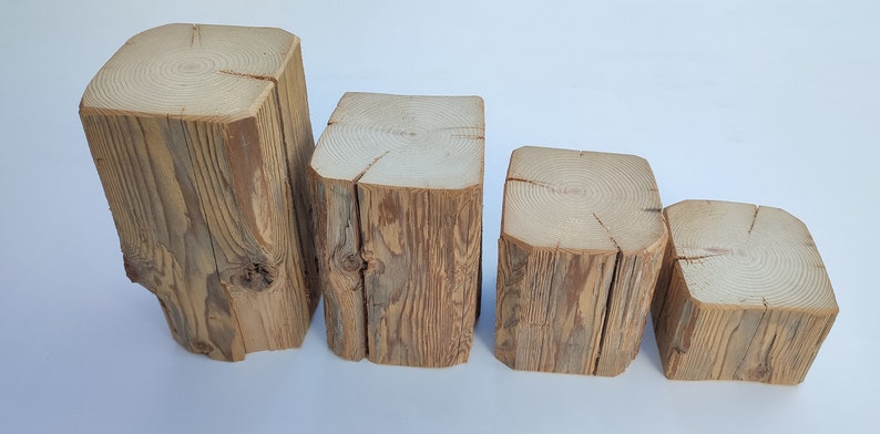 Old wood beam brushed for tinkering and decorating. Bookend, candle holder, log, rustic, reclaimed wood image 9