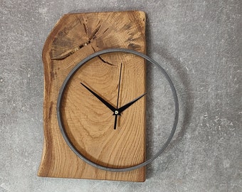 Reloj de madera moderno, reloj de pared.