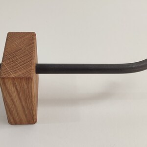 Toilet paper holder made of oak wood and steel. Modern toilet paper holder image 6