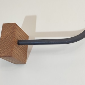 Toilet paper holder made of oak wood and steel. Modern toilet paper holder image 1