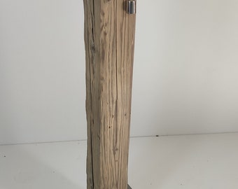 XXL garden torch made from old beams, oil lamp