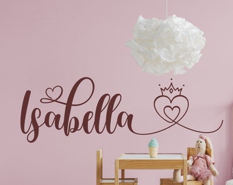 Personalized Heart Style Nursery Room Baby Name Personalized Wall Decal, Bedroom Nursery Décor, Custom Name Sticker, New Baby Gift Idea