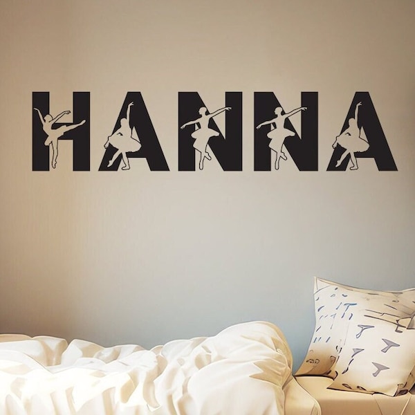 Personalized Ballerina Baby Name Wall Decal - Nursery Decor, Custom Name Sticker, Vinyl Lettering, Gift Idea