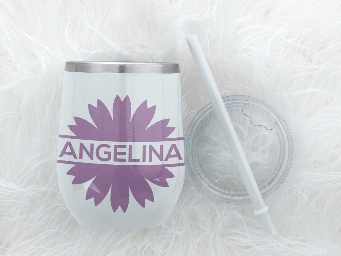 Personalized Water Bottle Decal Daisy Flowers Custom Etsy