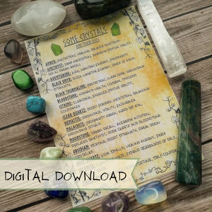 Crystals and their Uses | Grimoire Page | Book of Shadows PDF | Witchcraft Supply