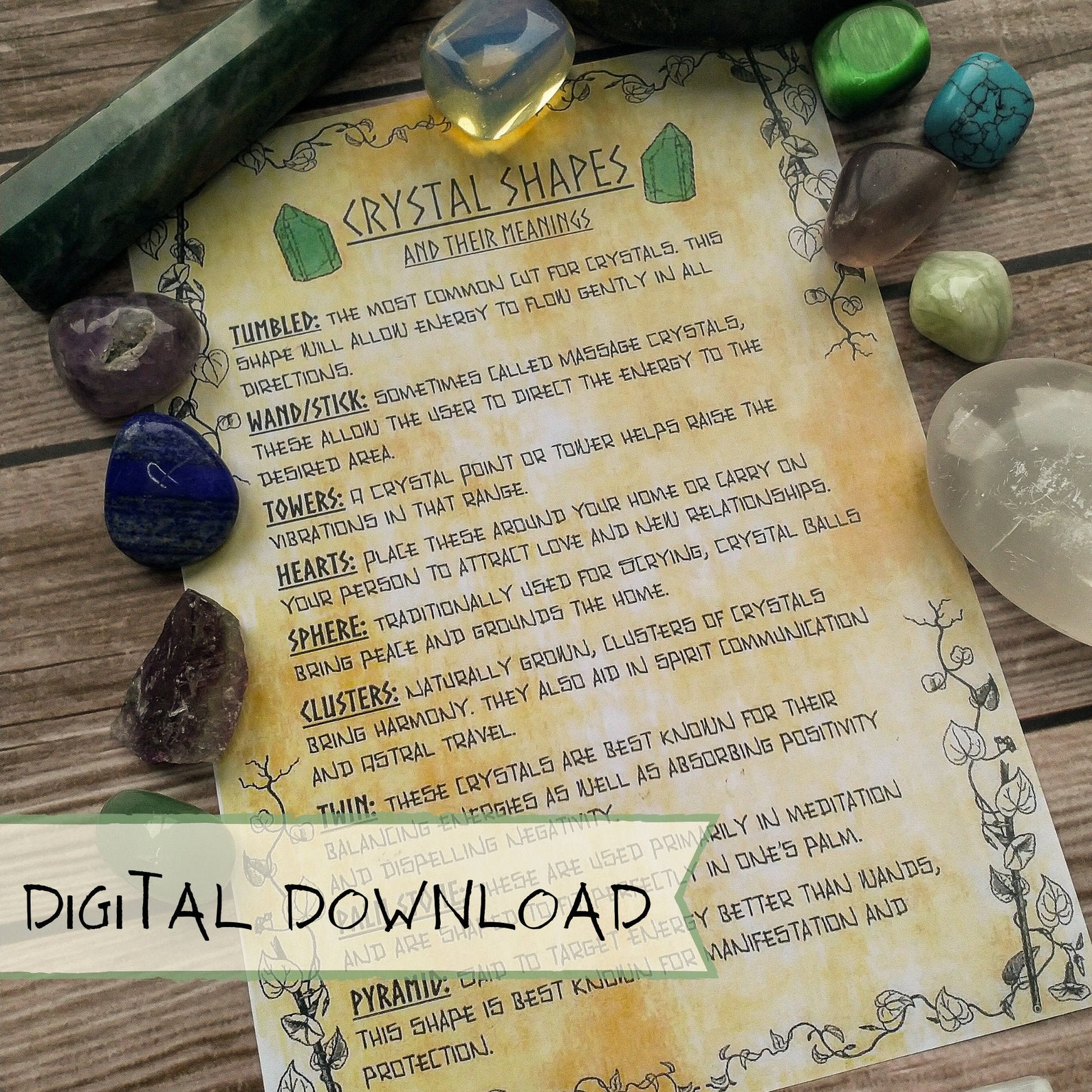 Crystal Shapes Meanings | Grimoire Page | Witchcraft Supply | Book of ...