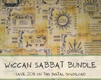 Pagan Sabbaths Bundle | Digital Grimoire Pages | Book of Shadows PDF | Downloadable Witchcraft Supply