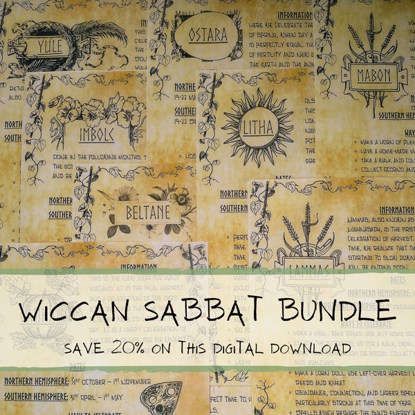 Pagan Sabbaths Bundle | Digital Grimoire Pages | Book of Shadows PDF | Downloadable Witchcraft Supply