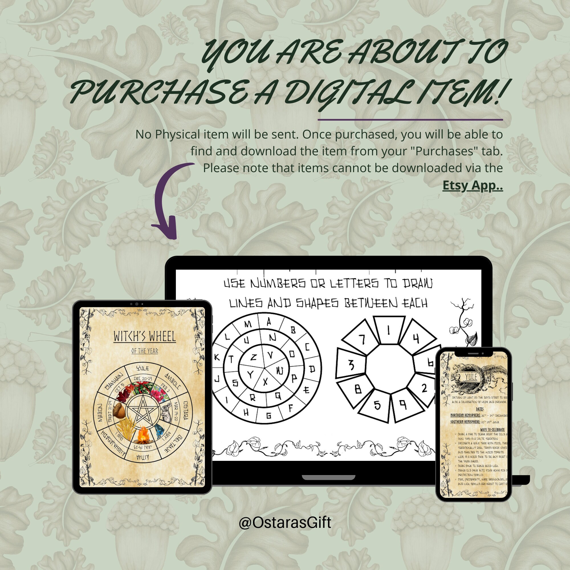 Elder Futhark Digital Reading Journal | Printable Worksheet Pagan ...