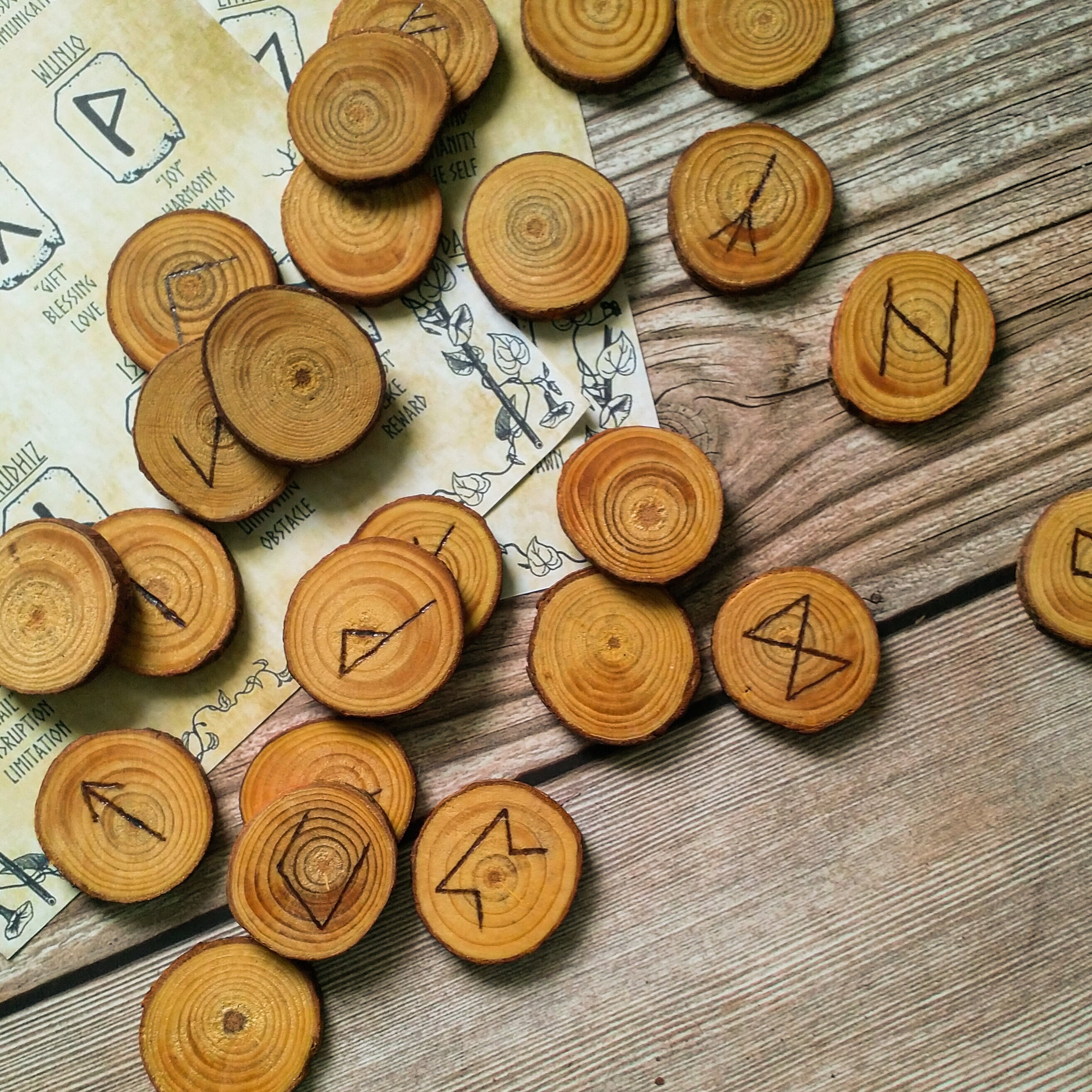 Live Edge Pine Wood Elder Futhark Runes Metaphysical - Etsy