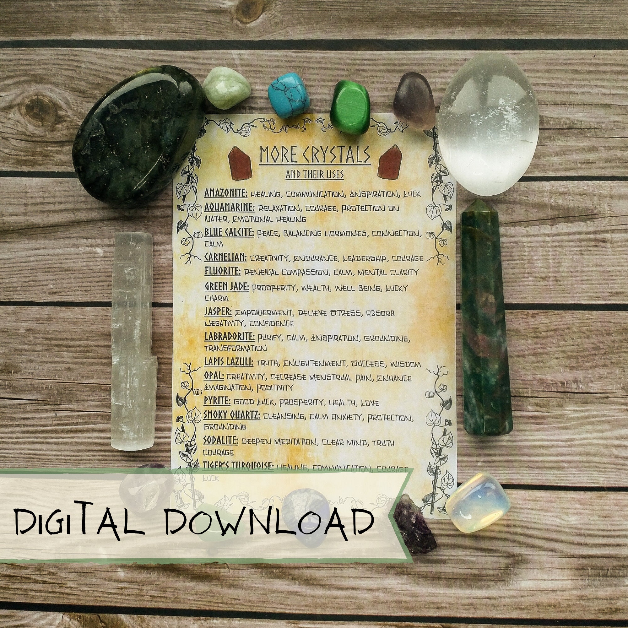 More Crystals and Their Uses Witchcraft Supply Book of Etsy