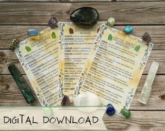 Basic Crystal Bundle | Witchcraft Supply | Grimoire Page | Book of Shadows PDF