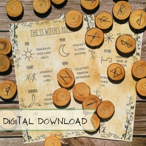 Witch&#39;s Runes Meanings | Grimoire Page | Book of Shadows PDF | Witchcraft Supply
