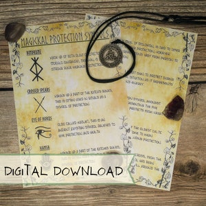 Protection Symbols |  Digital Grimoire Page | Book of Shadows PDF | Downloadable Witchcraft Supply