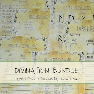 Printable Divination Bundle | Grimoire Pages | Book of Shadows PDF | Witchcraft Supply