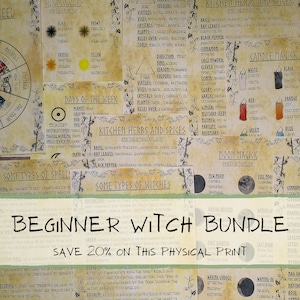 Beginner Witch Grimoire Pages | Baby Witch Grimoire Journal | Witch Shop Book of Shadows | Metaphysical Shop Witchcraft Supplies