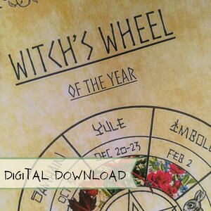 Witch Wheel of the Year | Digital Grimoire Page | Book of Shadows Page | Downloadable Witchcraft Supply