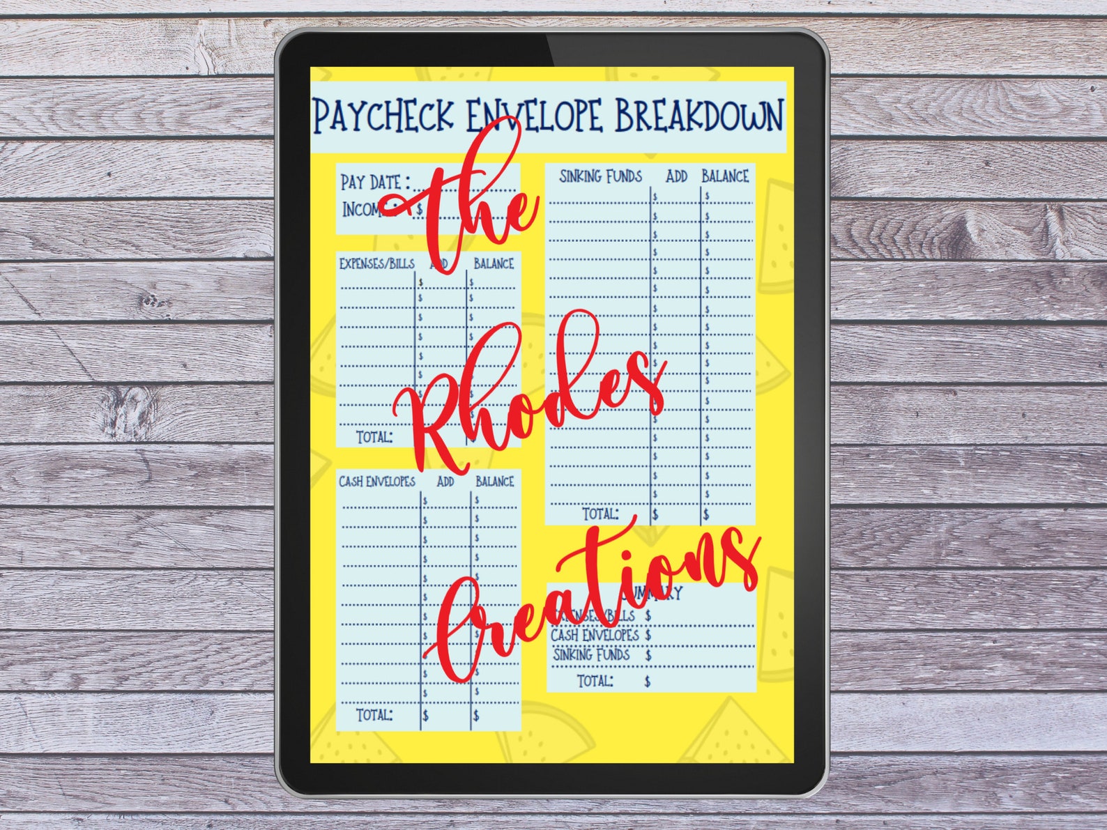 Paycheck Envelope Breakdown Etsy