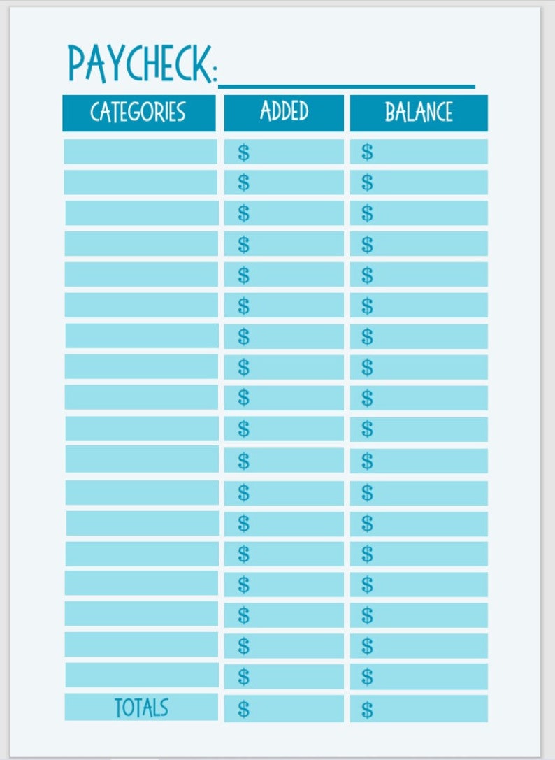 Cash Envelope Stuffing Tracker Etsy