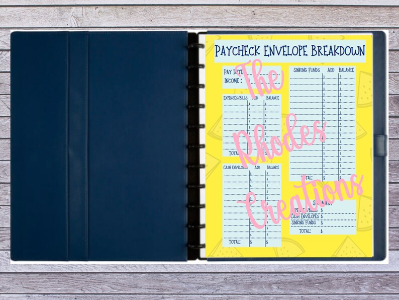 Paycheck Envelope Breakdown Etsy