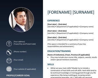 Modern Resume Template | CV Template | Professional Resume Template Word, Instant Download  |  A4 & US paper size