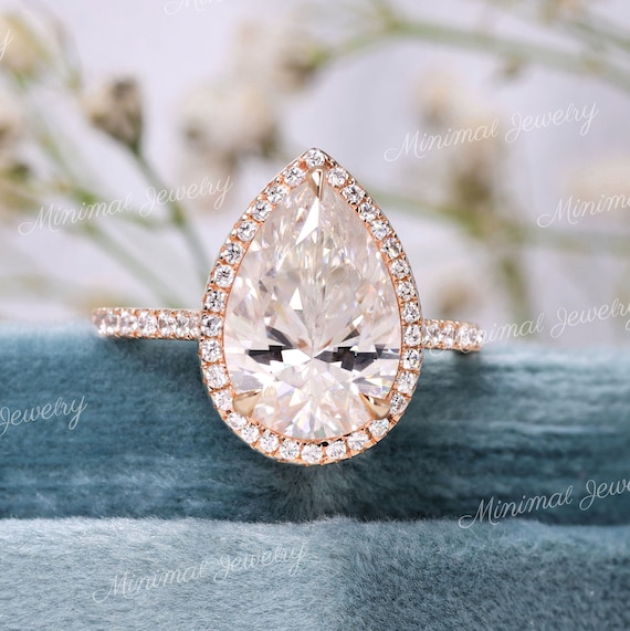 Pear moissanite shop engagement ring