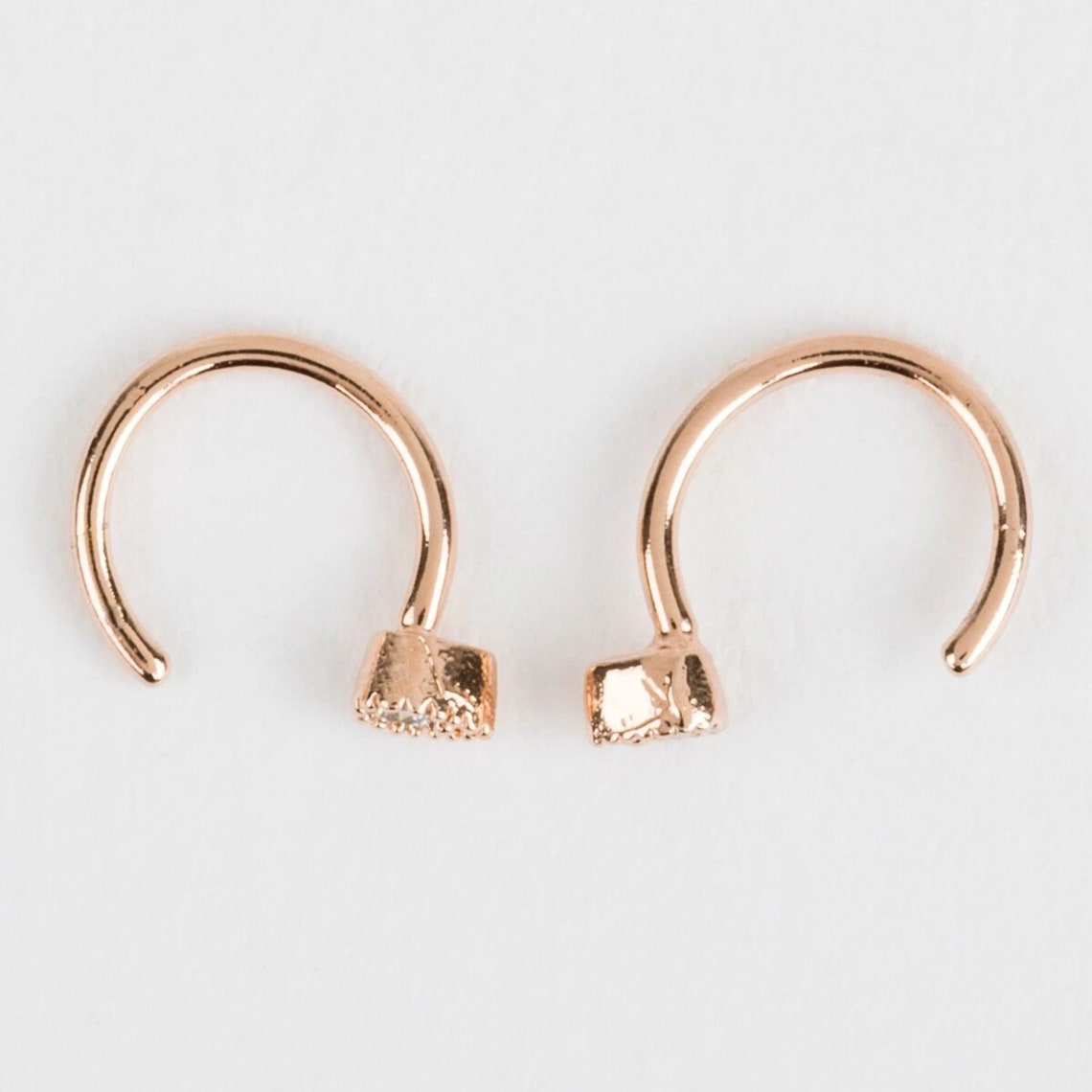 Sleeper Earrings14k Solid Gold Huggie Earringsopen Hoop Etsy