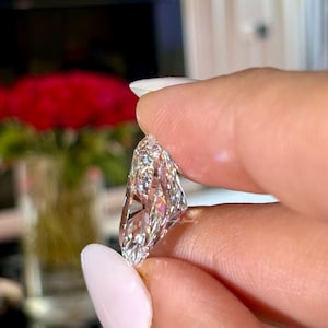 Avlång kuddformad lös diamant, IGI-certifierad lös diamant, 10 karat stor kuddformad diamant för förlovningsring eller specialslipade smycken bild 5