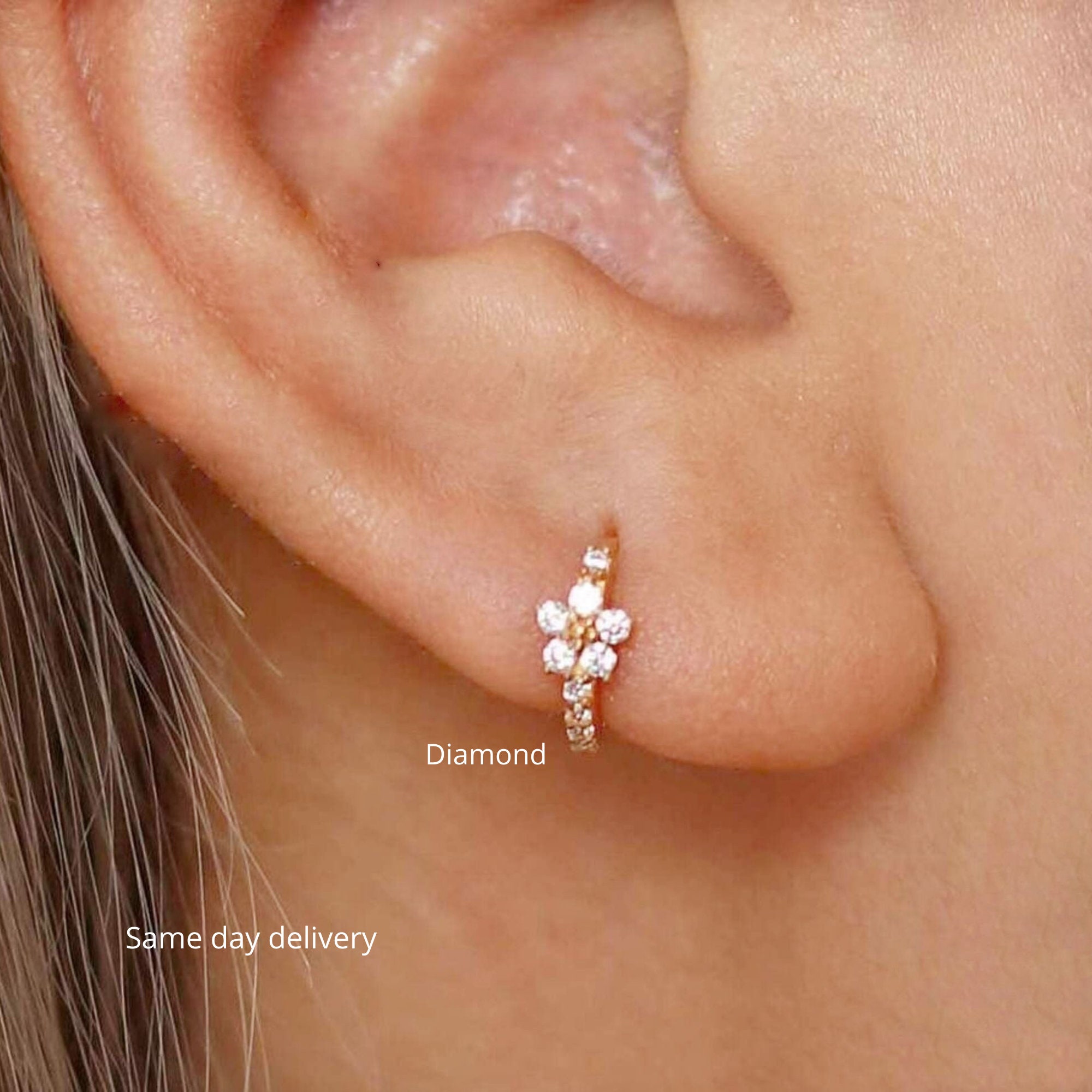 Solid Gold Diamond Curved Single Stud Earring, 14k – Ashley Schenkein  Jewelry Design