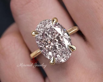 oval lab diamond engagement ring IGI Certified 5CT lab grown diamond ring 14k gold oval solitaire ring  Wedding Anniversary ring women