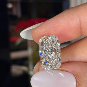 Avlång kuddformad lös diamant, IGI-certifierad lös diamant, 10 karat stor kuddformad diamant för förlovningsring eller specialslipade smycken bild 7