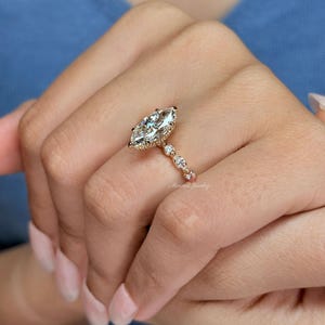 Marquise Lab Grown Diamond Engagement Ring IGI Certified 2ct marquise Diamond ring Solitaire Wedding Ring proposal ring image 9