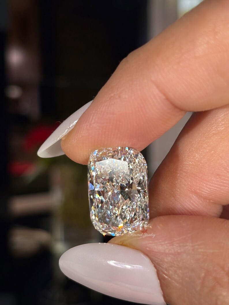 Avlång kuddformad lös diamant, IGI-certifierad lös diamant, 10 karat stor kuddformad diamant för förlovningsring eller specialslipade smycken bild 14