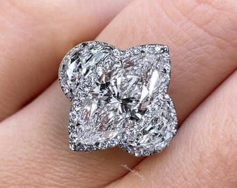6CT Marquise diamond ring Lab grown diamond engagement ring IGI certified Lab diamond wedding Anniversary ring for women