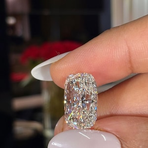 Avlång kuddformad lös diamant, IGI-certifierad lös diamant, 10 karat stor kuddformad diamant för förlovningsring eller specialslipade smycken bild 11