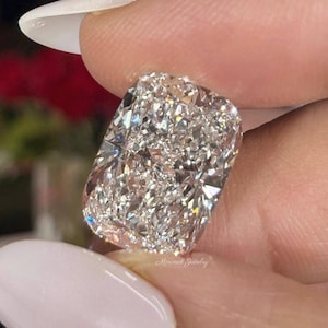 Avlång kuddformad lös diamant, IGI-certifierad lös diamant, 10 karat stor kuddformad diamant för förlovningsring eller specialslipade smycken bild 1