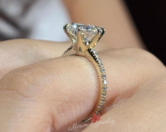 Runder Diamant Verlobungsring Solitär IGI zertifiziert 2.5ct Runder Diamantring 585er Gelbgold Heiratsantragsring