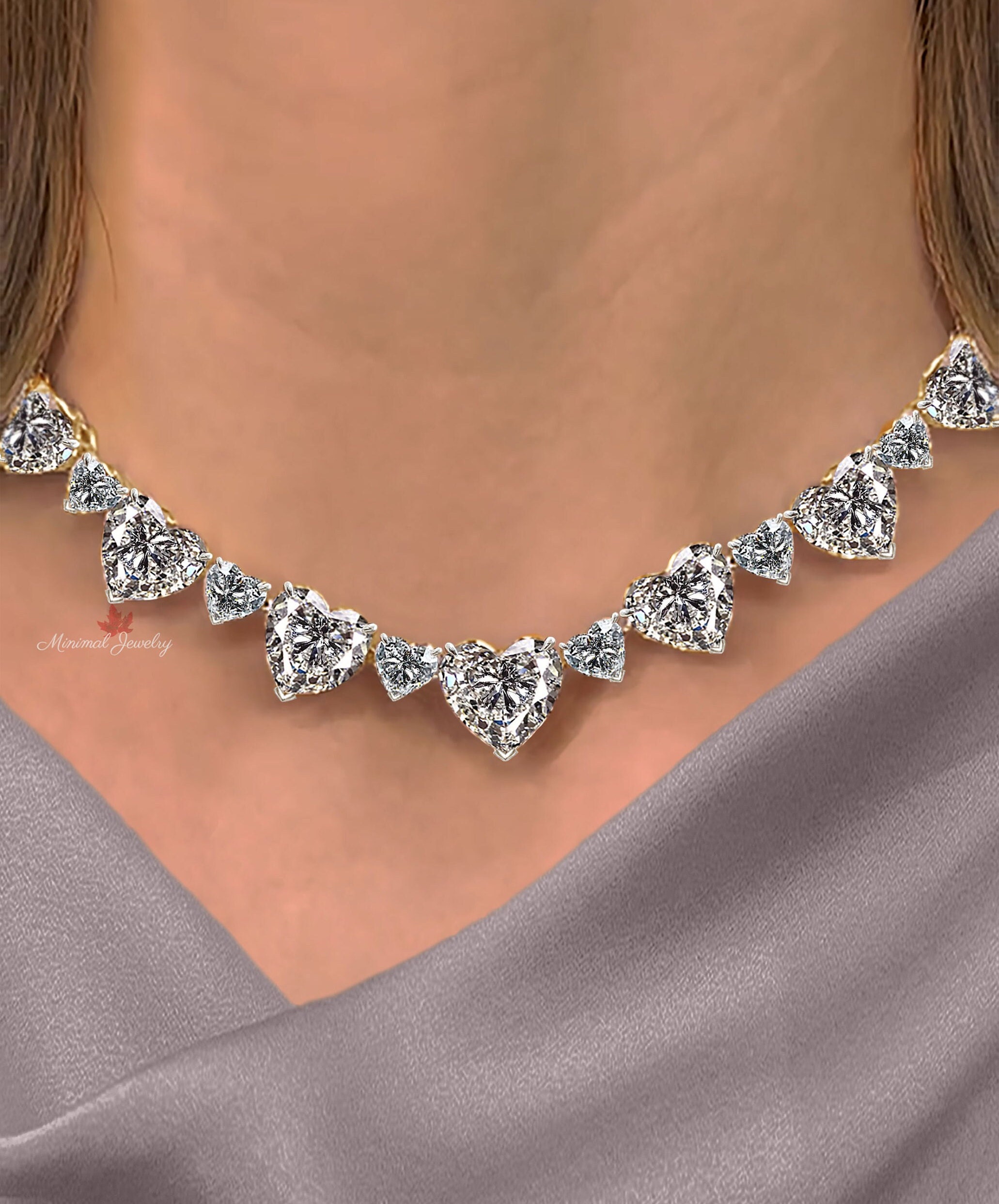 Moissanite Necklace Etsy
