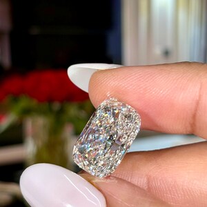 Avlång kuddformad lös diamant, IGI-certifierad lös diamant, 10 karat stor kuddformad diamant för förlovningsring eller specialslipade smycken bild 2