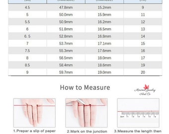 ring size chart How to Measure Your Ring Size Using Paper this listing only for education not for sale.