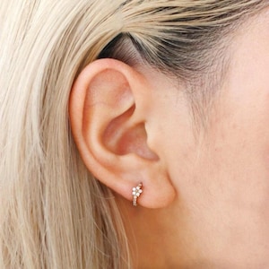 diamond huggie earrings