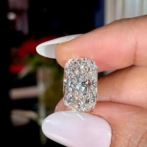 Avlång kuddformad lös diamant, IGI-certifierad lös diamant, 10 karat stor kuddformad diamant för förlovningsring eller specialslipade smycken bild 6