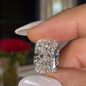 Avlång kuddformad lös diamant, IGI-certifierad lös diamant, 10 karat stor kuddformad diamant för förlovningsring eller specialslipade smycken bild 13