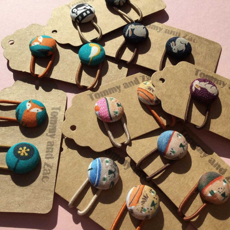 Hair Items Button Hair Bubbles Organic Cotton Japanese Fabric Hair accessories Cotton Animal Print Gift For Her Other Fabric